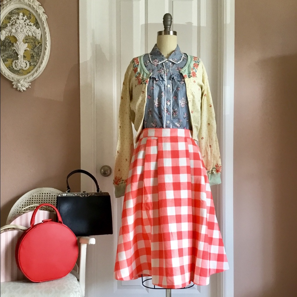 County Club Check Plaid pleaded Skirt